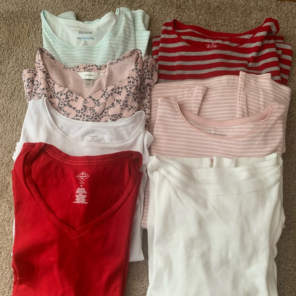 3/4 sleeve shirts. CJ Banks, & JCPENNEY Exc cond, no stains, smoke free home.